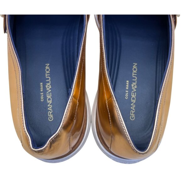 Cole Haan Women’s Rose Gold Metallic Leather Grandevolution Loafers Size 8.5 - Picture 6 of 8
